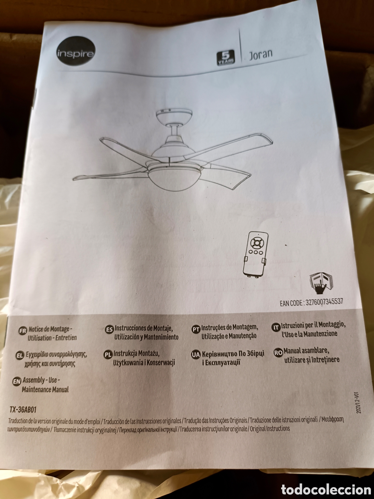 Neu: Ventilador de techo Joran para reparar o piezas