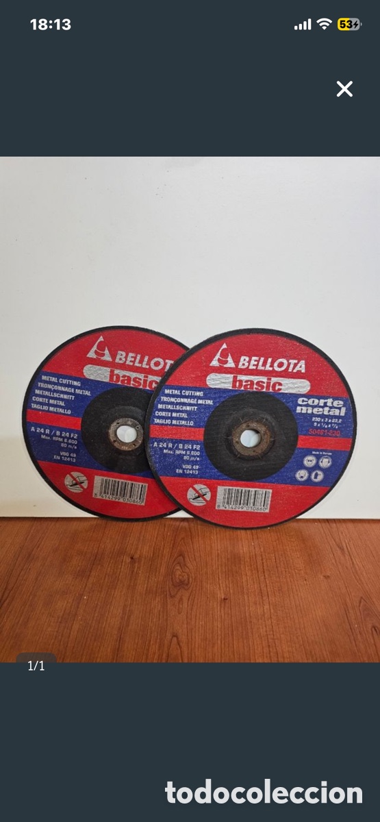 Nuevo: 2 discos de corte para metal Bellota