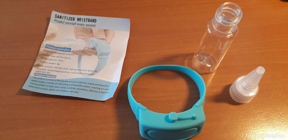 Nuevo: xxx-azul claro dispensador de gel hidroalcoholico de mu&ntilde;eca