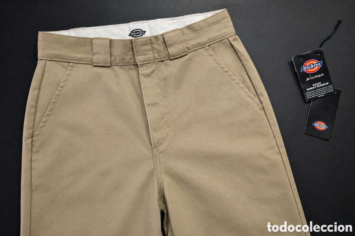Nuevo: Dickies Phoenix Cropped khaki W28 pantal&oacute;n recto workwear mujer