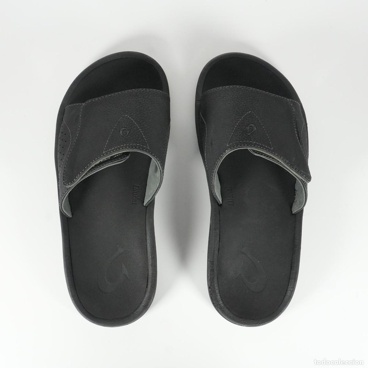 Nuevo: SANDALIAS CHANCLAS SLIDES - OLUKAI - NEGRAS - TALLA 43 - MEN'S SLIDES SANDALS