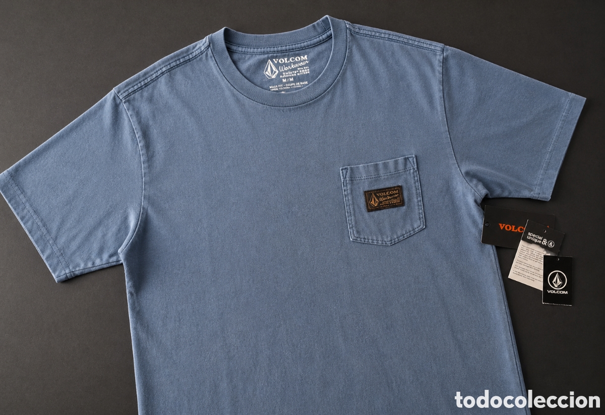 Neuf: Camiseta Volcom Workwear Certified Pocket talla M blue vintage original