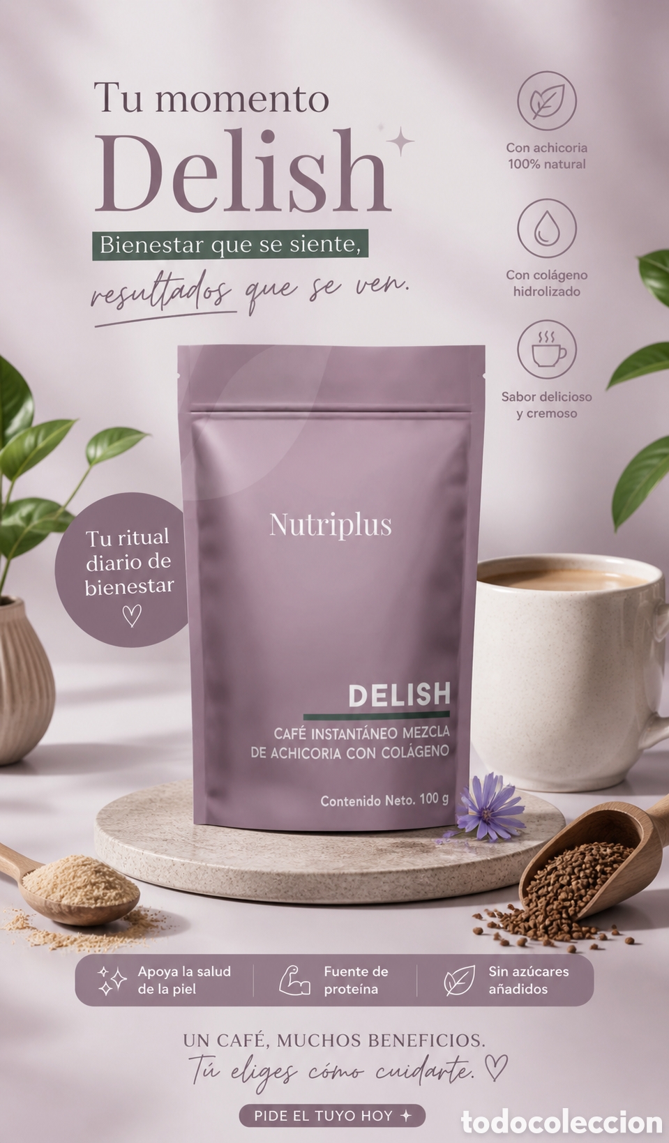 Nuevo: Delish Caf&eacute; Mezcla de Achicoria con Col&aacute;geno
