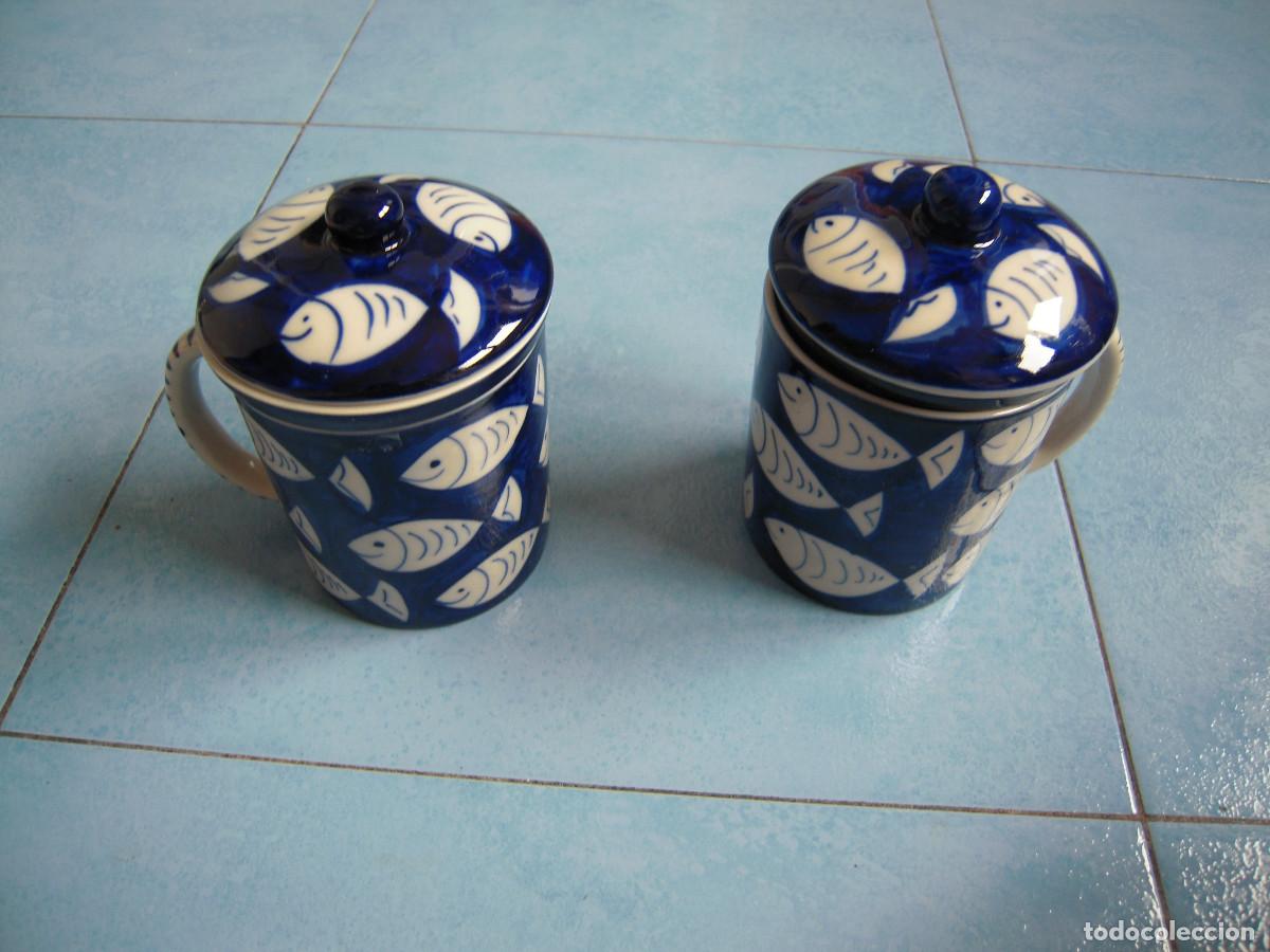 Nuevo: Pareja de tazas para infusi&oacute;n con tapa y filtro de cer&aacute;mica