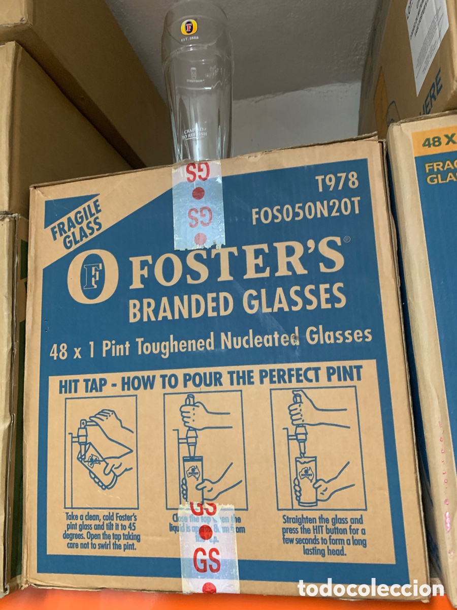 Nuevo: Caja 48 vasos pinta Fosters