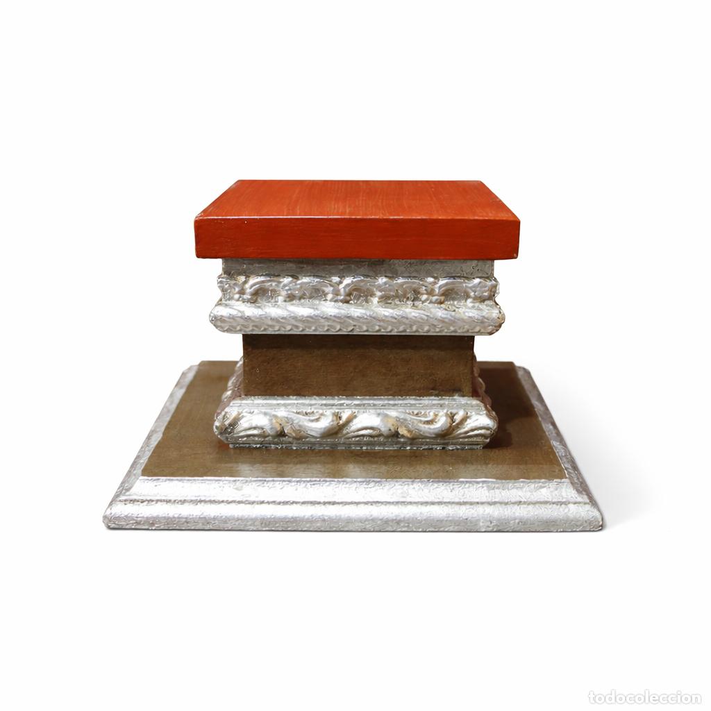 Nuevo: Peana base de madera pan de plata y policromada - Foto 2