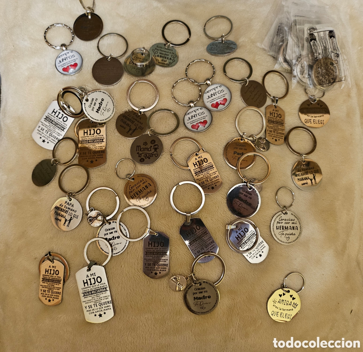 New: Lote de llaveros de acero con diferentes mensajes