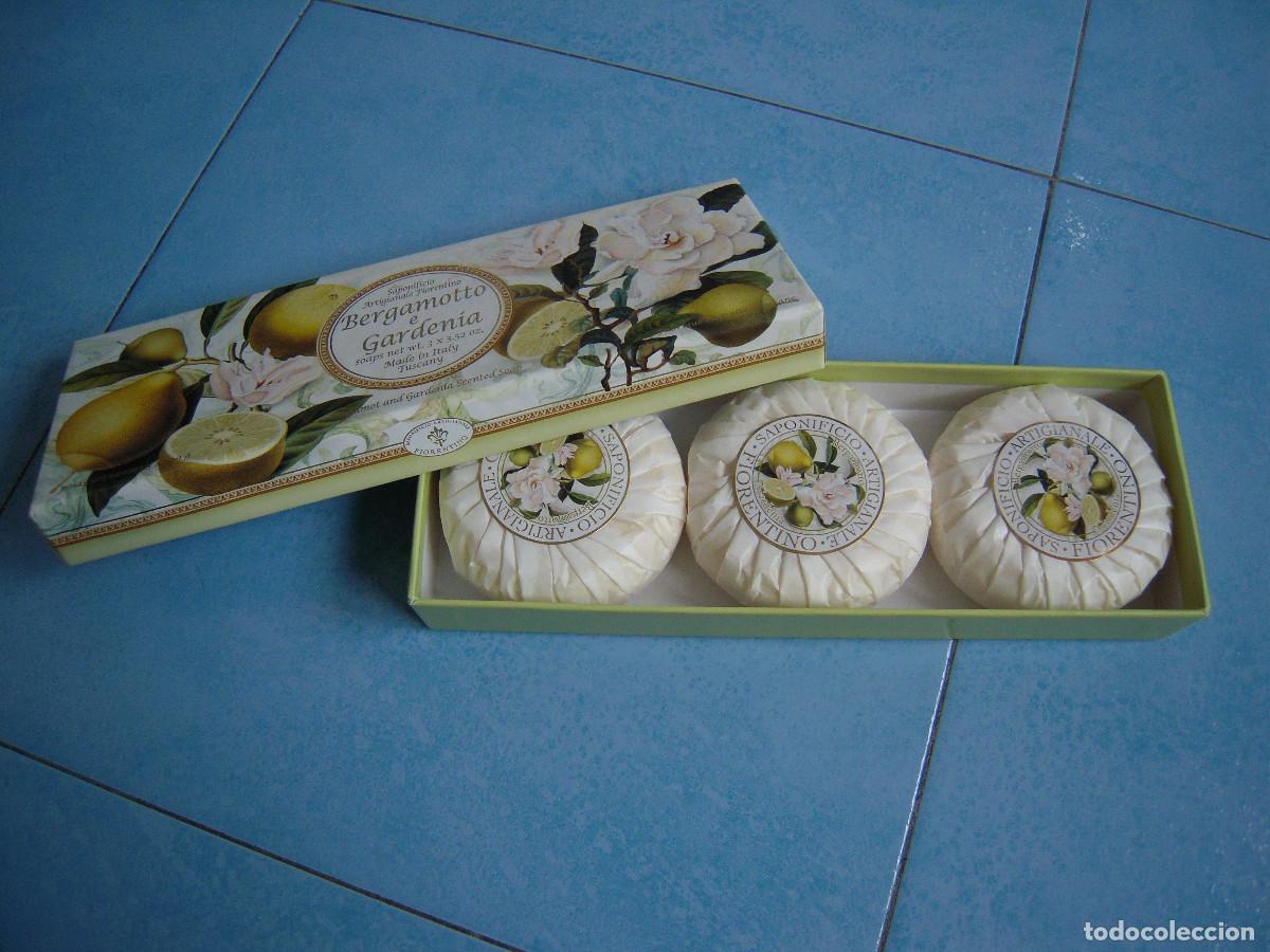 Nuevo: Caja tres pastillas de jab&oacute;n Bergamotto e Gardenia