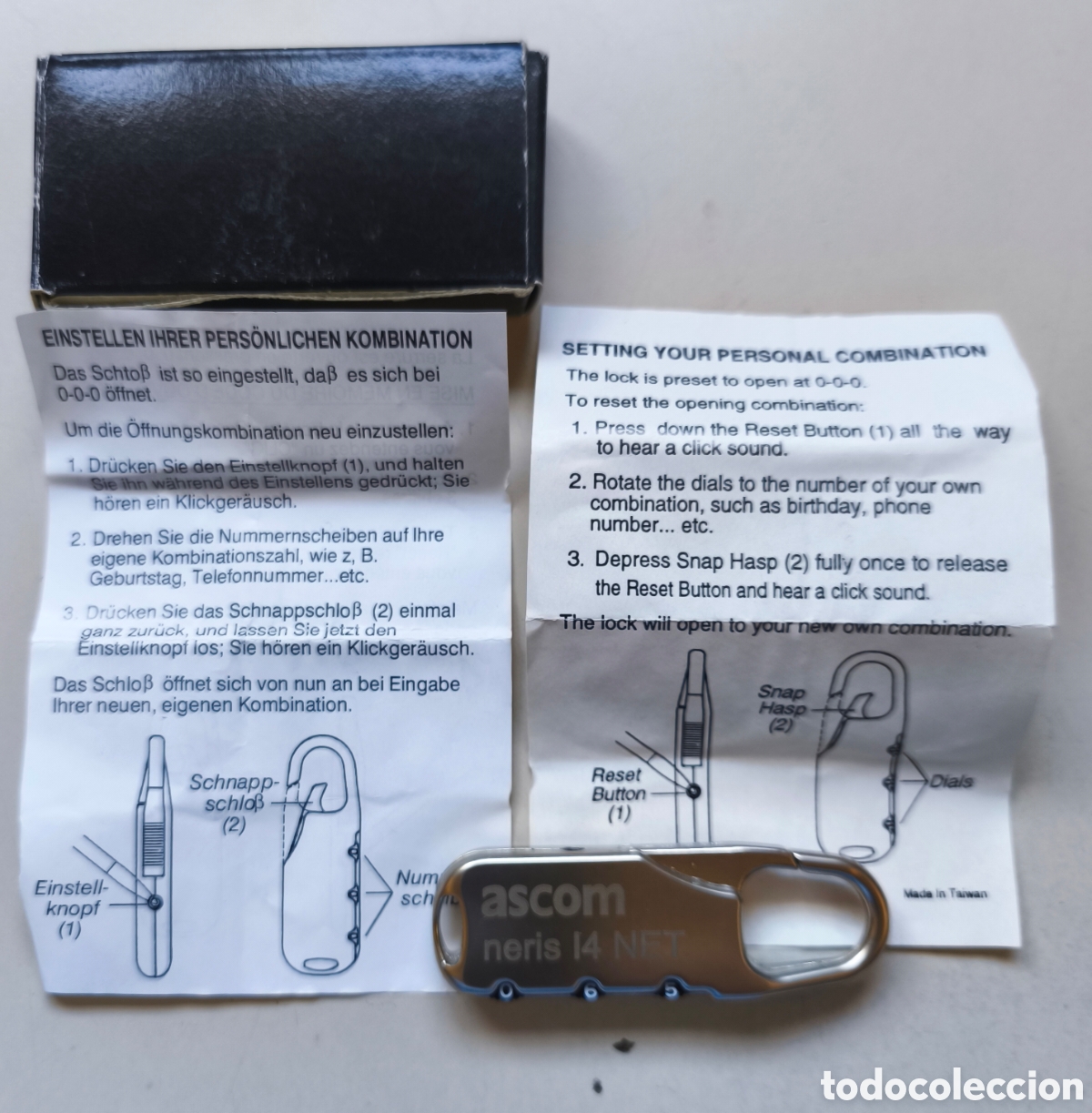 Nuevo: CANDADO DE CLAVE DE LA MARCA ASCOM -SE ENTREGA CON LA CLAVE - Foto 2