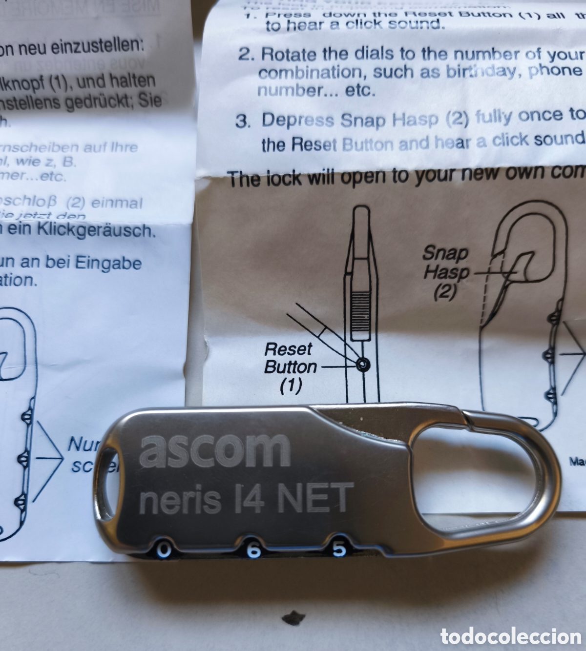 Nuevo: CANDADO DE CLAVE DE LA MARCA ASCOM -SE ENTREGA CON LA CLAVE - Foto 3
