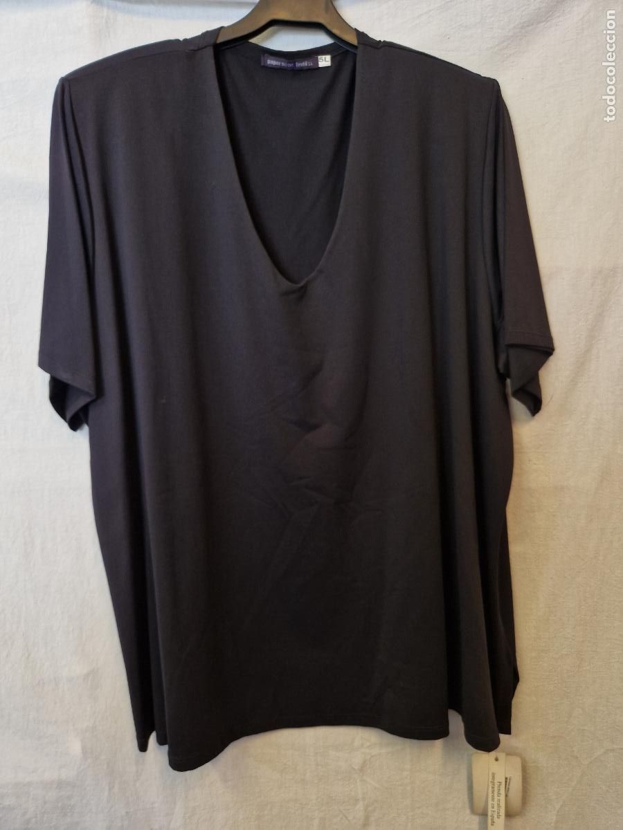 Nuevo: BONITA BLUSA PARA MUJER MANGA CORTA. COLOR NEGRO. TALLA 5XL