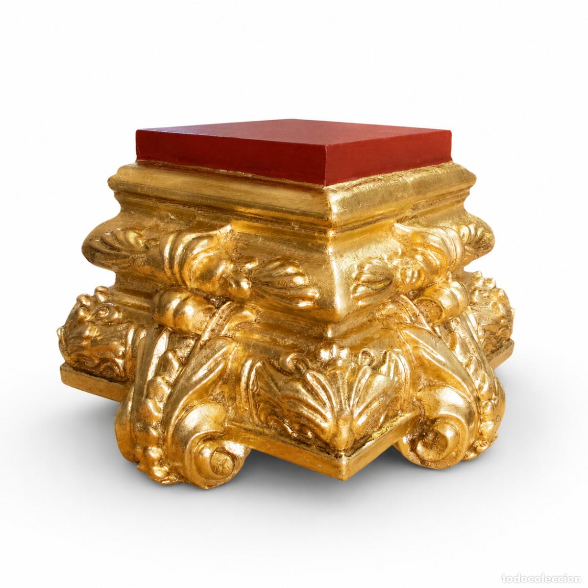 Nuevo: Peana dorada en pan de oro para imagen Virgen Cristo