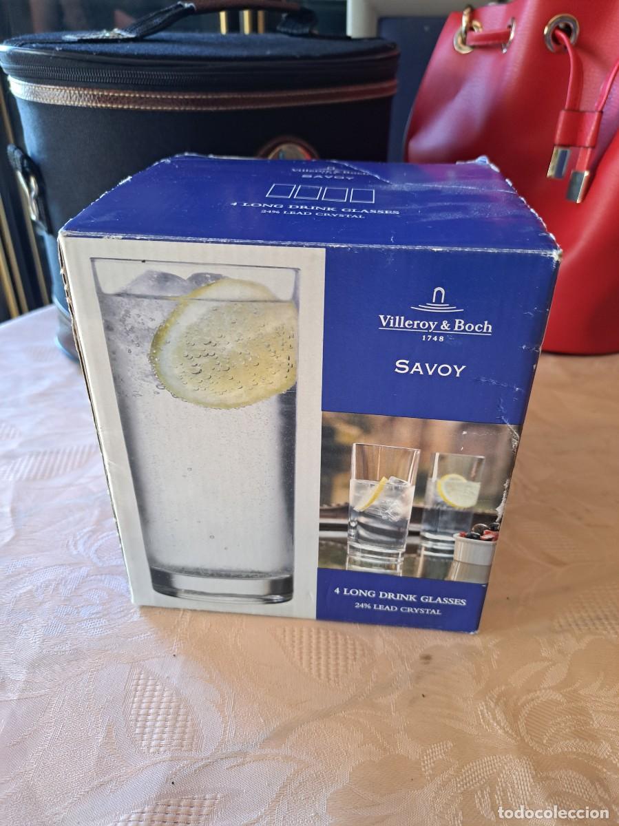 Nuevo: Juego de 4 vasos largos de Villeroy&Boch Savoy, cristal al 24%.