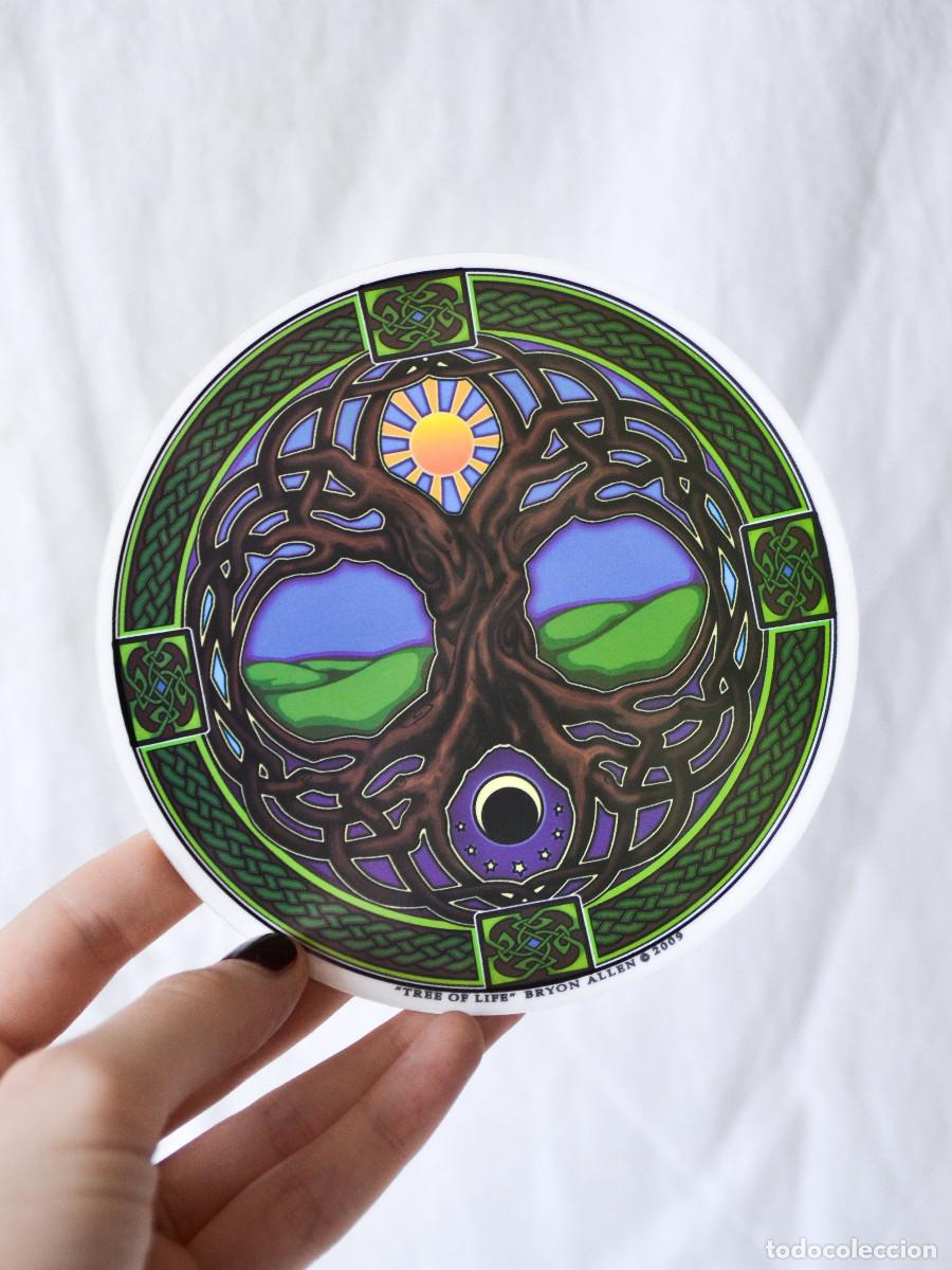 Nuevo: Adhesivo Atrapasol transparente especial ventanas y cristales Arbol de la Vida Celta Yggdrasil