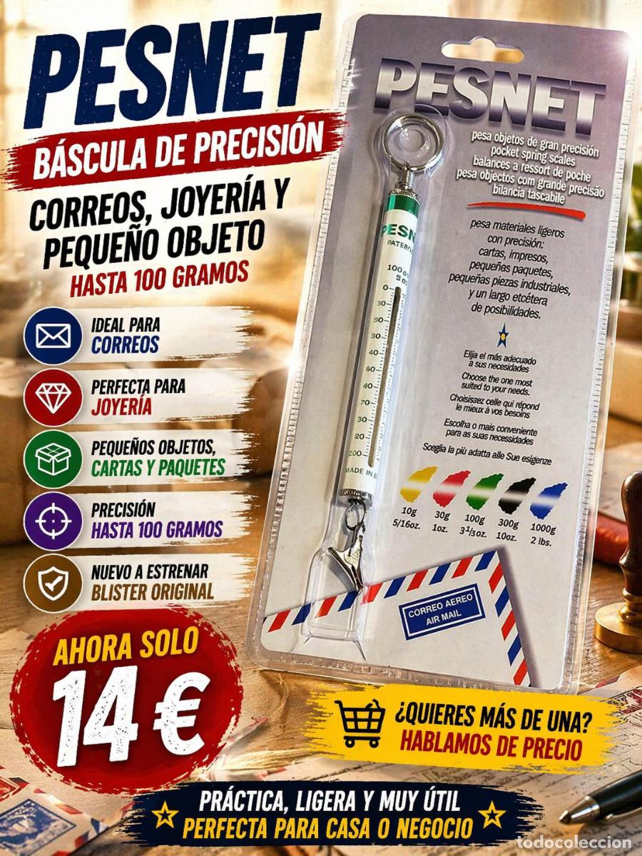 Nuevo: PESNET / B&Aacute;SCULA DE PRECISI&Oacute;N, CORREOS, JOYER&Iacute;A Y PEQUE&Ntilde;O OBJETO HASTA 100 GRAMOS. BLISTER ORIGINAL.