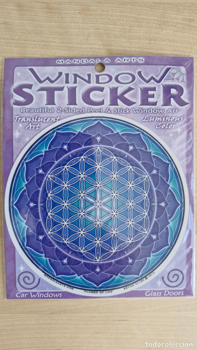 Nuevo: Adhesivo Atrapasol transparente especial ventanas cristal Mandala Flor de la Vida Geometria Sagrada
