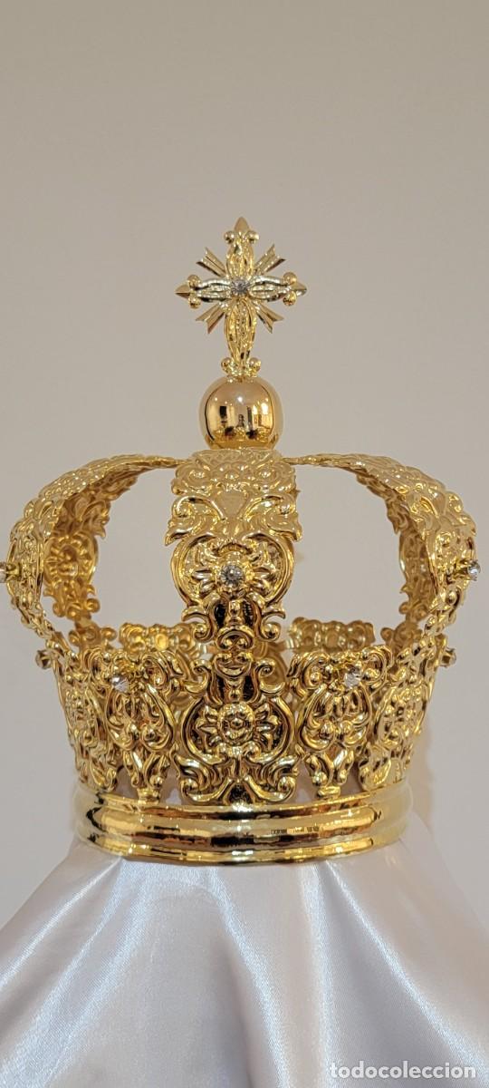 Nuevo: Corona para Virgen, bronce ba&ntilde;ado en oro 18k, con circones incrustados. 12 cms. de diametro.
