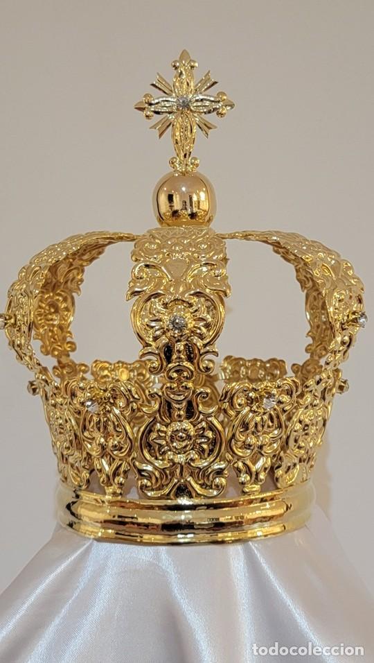 Nuevo: Corona para Virgen, bronce ba&ntilde;ado en oro 18k, con circones incrustados. 12 cms. de diametro.