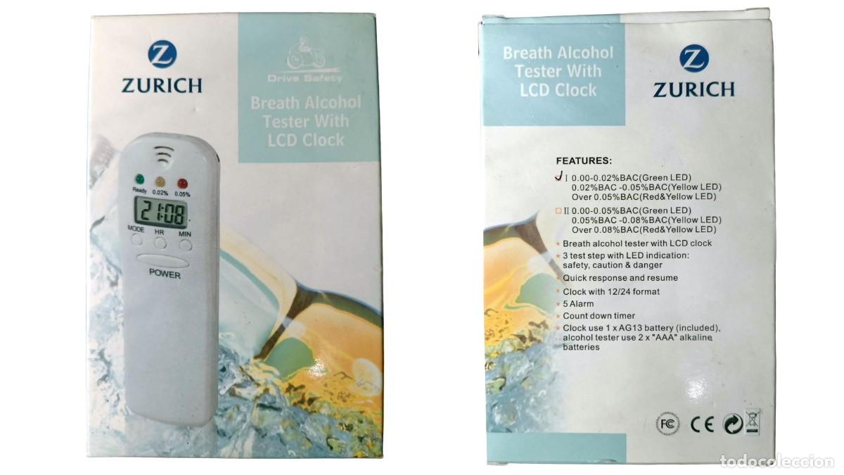 Neu: ALCOHOL&Iacute;METRO DIGITAL ZURICH - PANTALLA LCD CON RELOJ - 3 NIVELES LED - NUEVO EN CAJA ORIGINAL