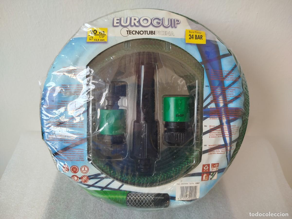 Nuevo: Manguera de riego. Marca: Euroguip-tecnotubipicena. color verde, 20 metros de longitud. Nueva.