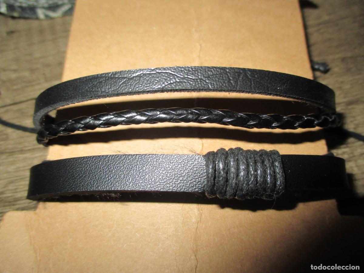 Nuevo: 501- Pack 2 Pulseras de Cuero Negro - Nuevas