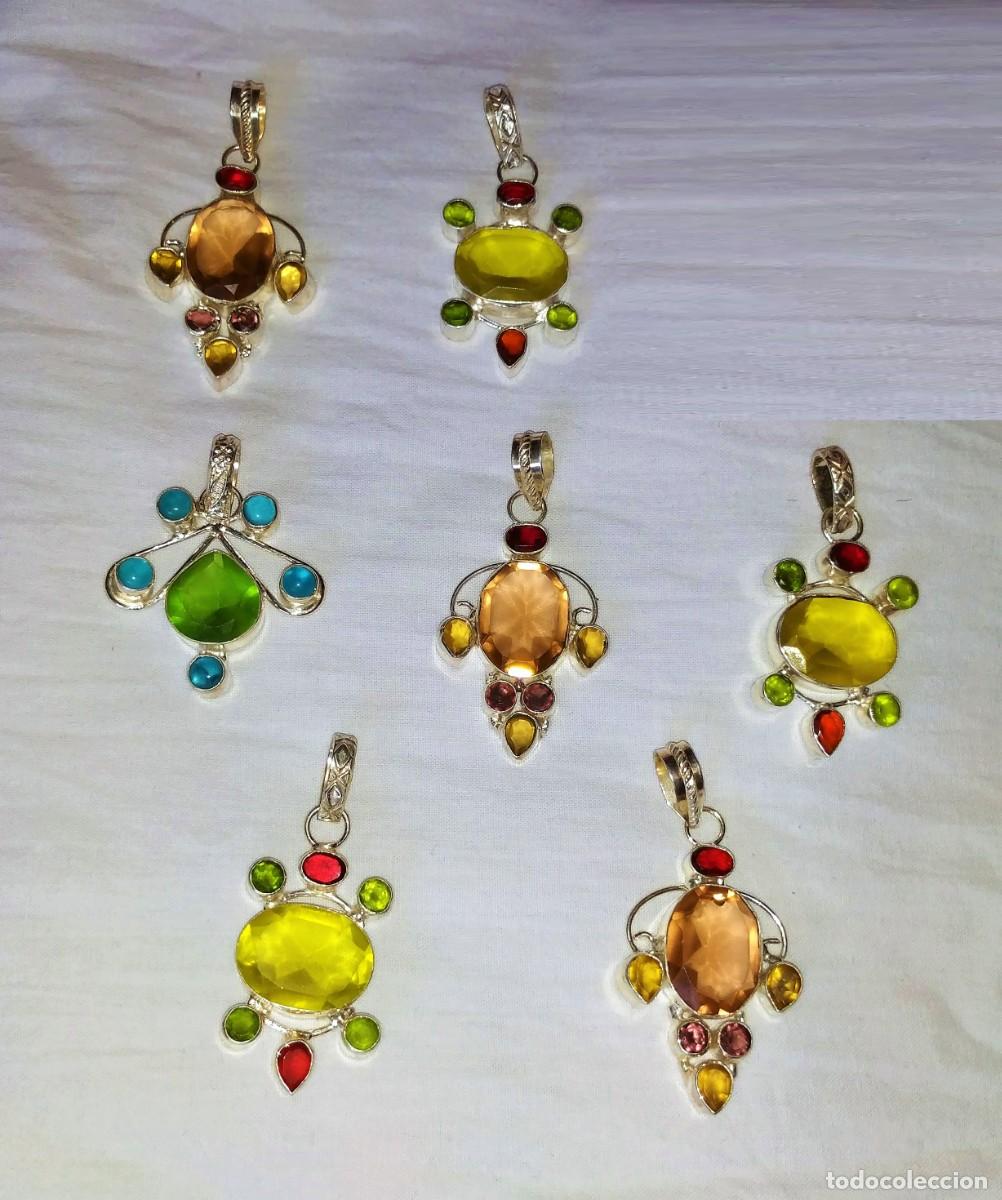 Novo: Colgante Cristal Colores y Ba&ntilde;o plata - Si coges todos UNO DE REGALO.