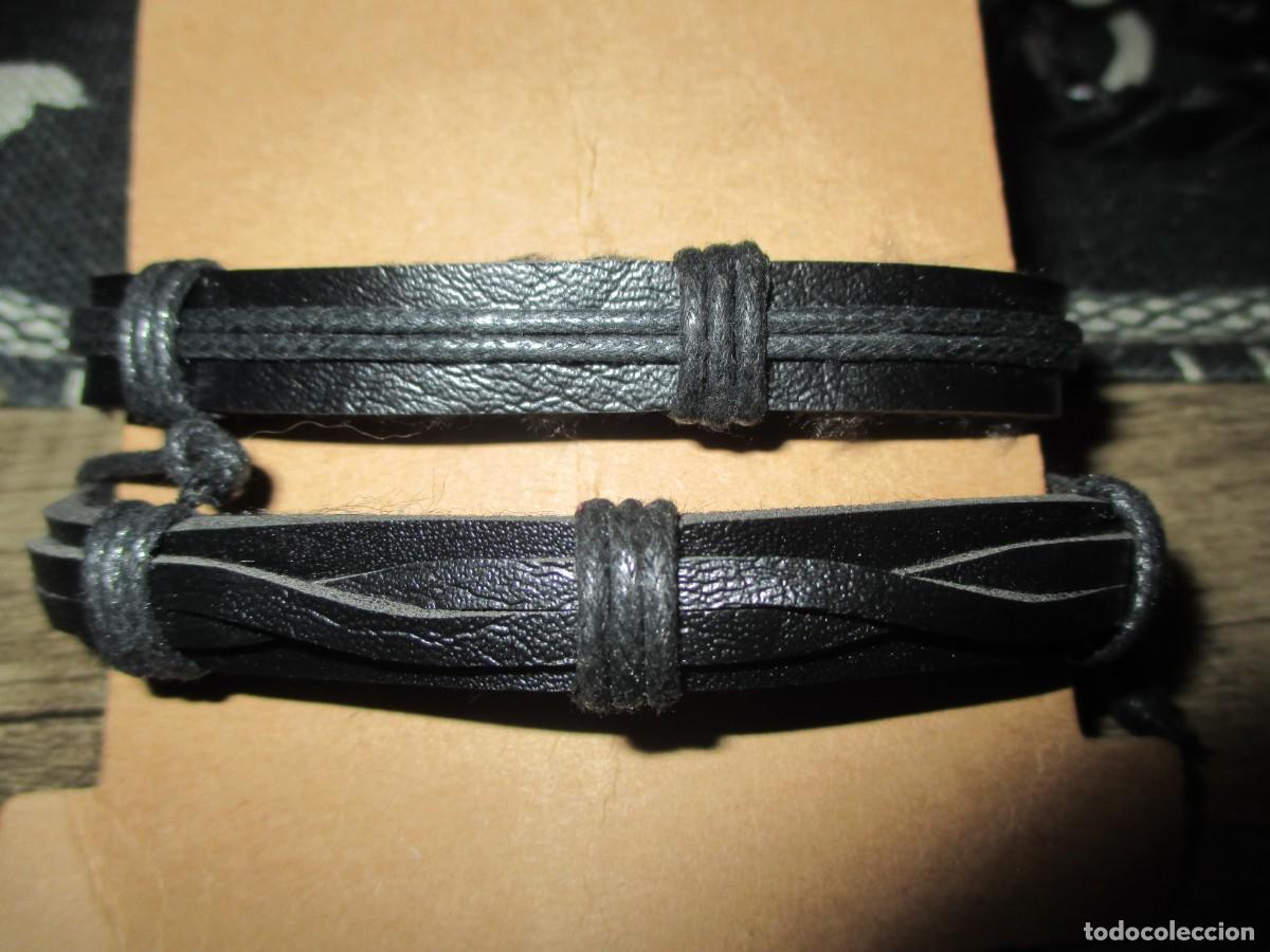 Nuevo: 505- Pack 2 Pulseras Cuero Negro Hombre - Nuevas a estrenar