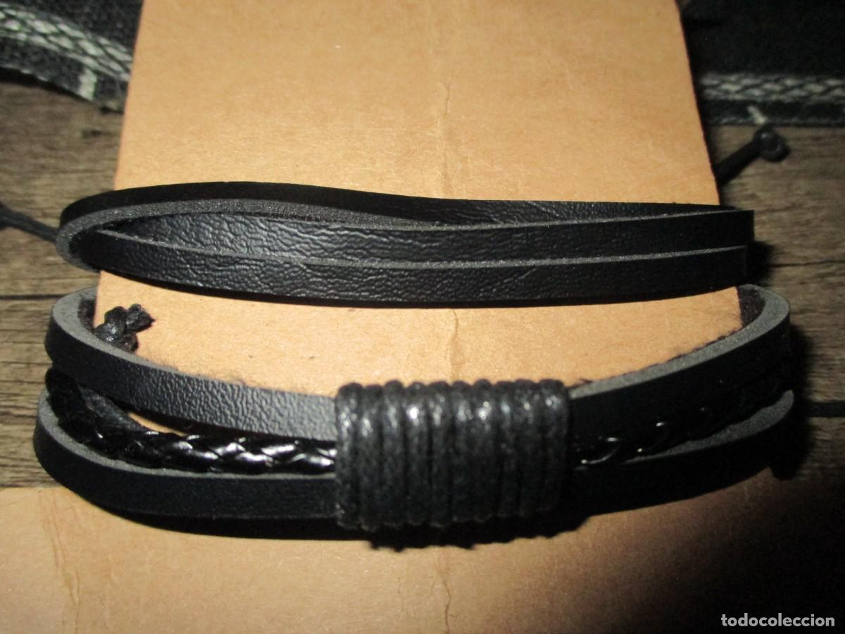 Nuevo: 506- Pack 2 Pulseras de Cuero Negro para Hombre - Nuevas a Estrenar
