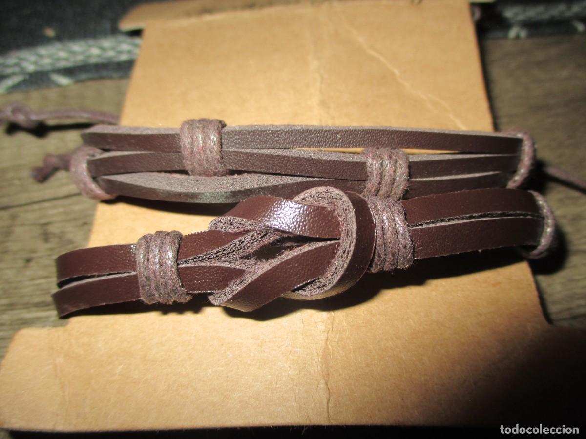Nuevo: 509- Set de 2 pulseras de cuero ajustables - Nuevas a estrenar