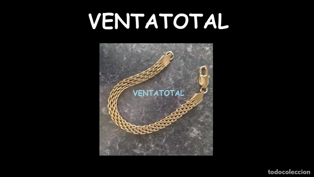 Nuevo: ELEGANTE PULSERA DE ORO DE 18 KILATES LAMINADO - PESA 8 GRAMOS MIDE 17 CENTIMENTROS X 0,6CM DE ANCHO