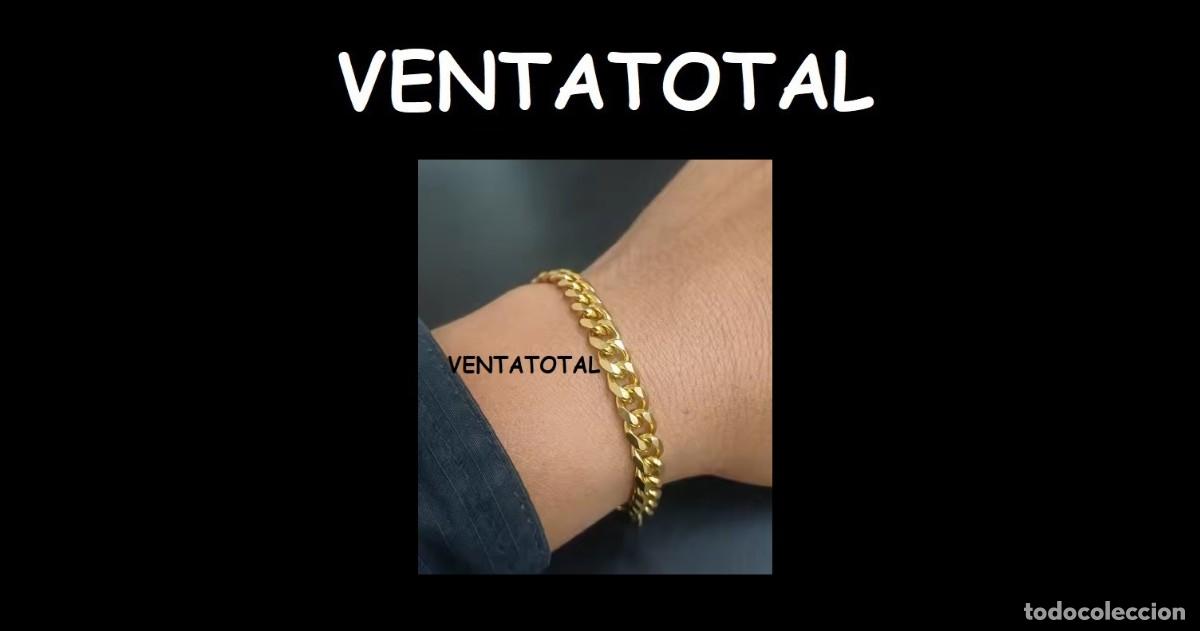 Nuevo: ELEGANTE PULSERA DE ORO DE 22 KILATES LAMINADO -PESA 13 GRAMOS MIDE 22 CENTIMENTROS X 0,7CM DE ANCHO