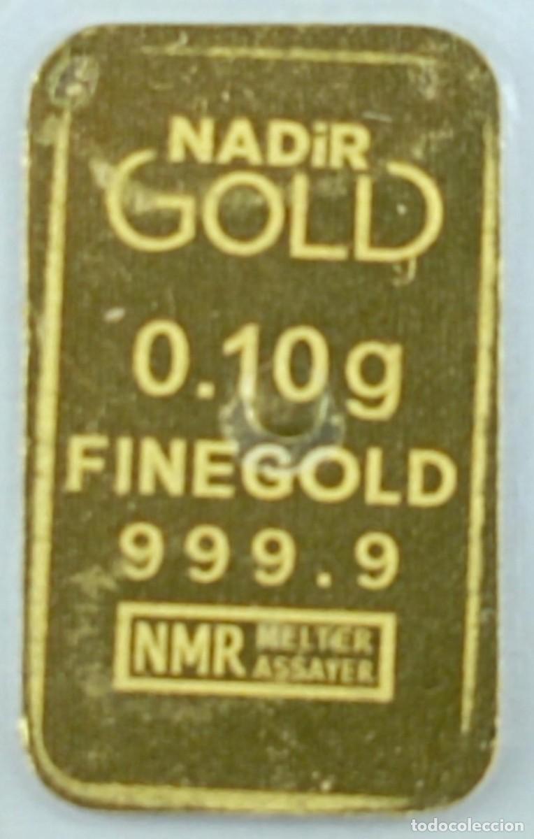 Nuevo: Lingote de Oro puro 24k 0,10 gramos Nadir Gold (Fine Gold 999,9) estuche
