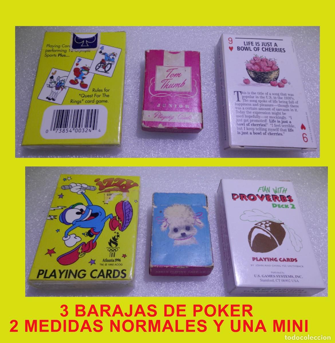 Nuevo: BARAJAS DE CARTAS POKER 2 NORMALES Y UNA MINI SIN USO