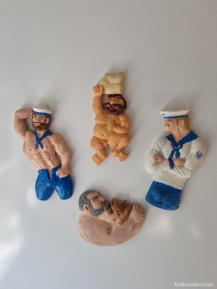 Nuevo: Esculturas originales de 4 imanes nevera gay hechos a mano artesan&iacute;a