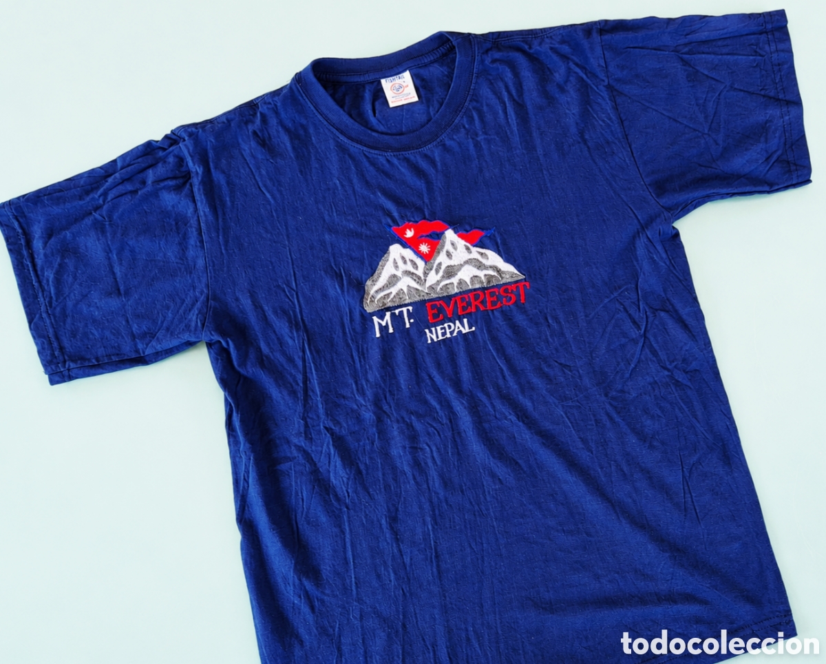 Nuevo: Camiseta Mt. Everest Nepal bordada vintage aut&eacute;ntica talla M