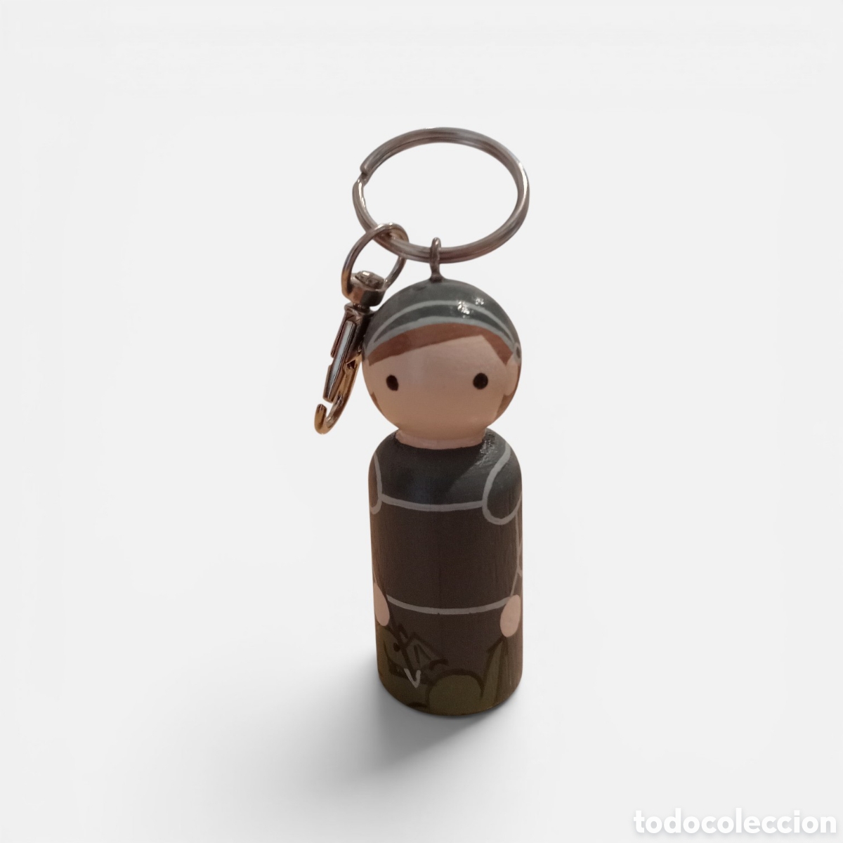 Nuevo: Llavero pegdoll madera pintado a mano, San Jorge