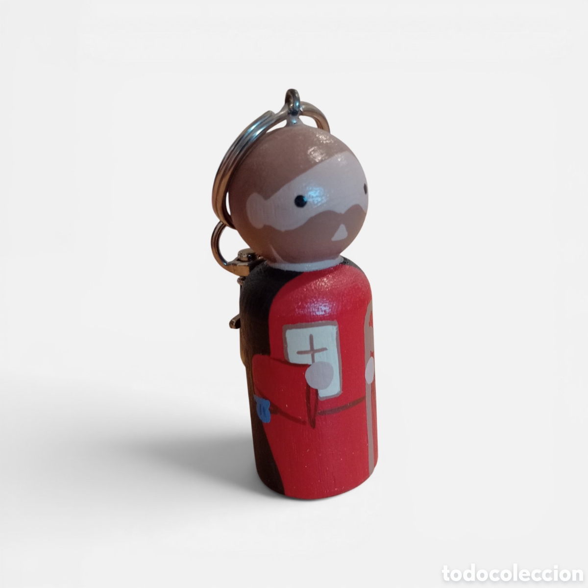 Nuevo: Llavero pegdoll madera pintado a mano, 7 cm, Santiago Ap&oacute;stol