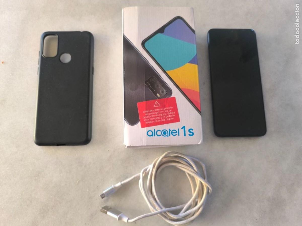 Nuevo: TELEFONO MOVIL ALCATEL 1S ELEGANT BLACK, 6.52&rdquo; ANDROID 11, FUNDA PROTECTORA Y CABLE, POCO USO