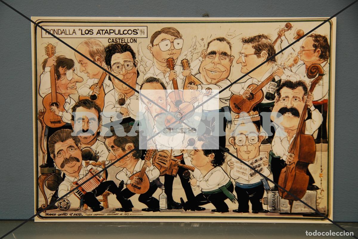 Nuevo: GENTE DE CASTELL&Oacute;N EN EL RECUERDO, CARICATURA DE TRAVER GRI&Ntilde;&Oacute; DEL POPULAR GRUPO ATAPULCOS C79
