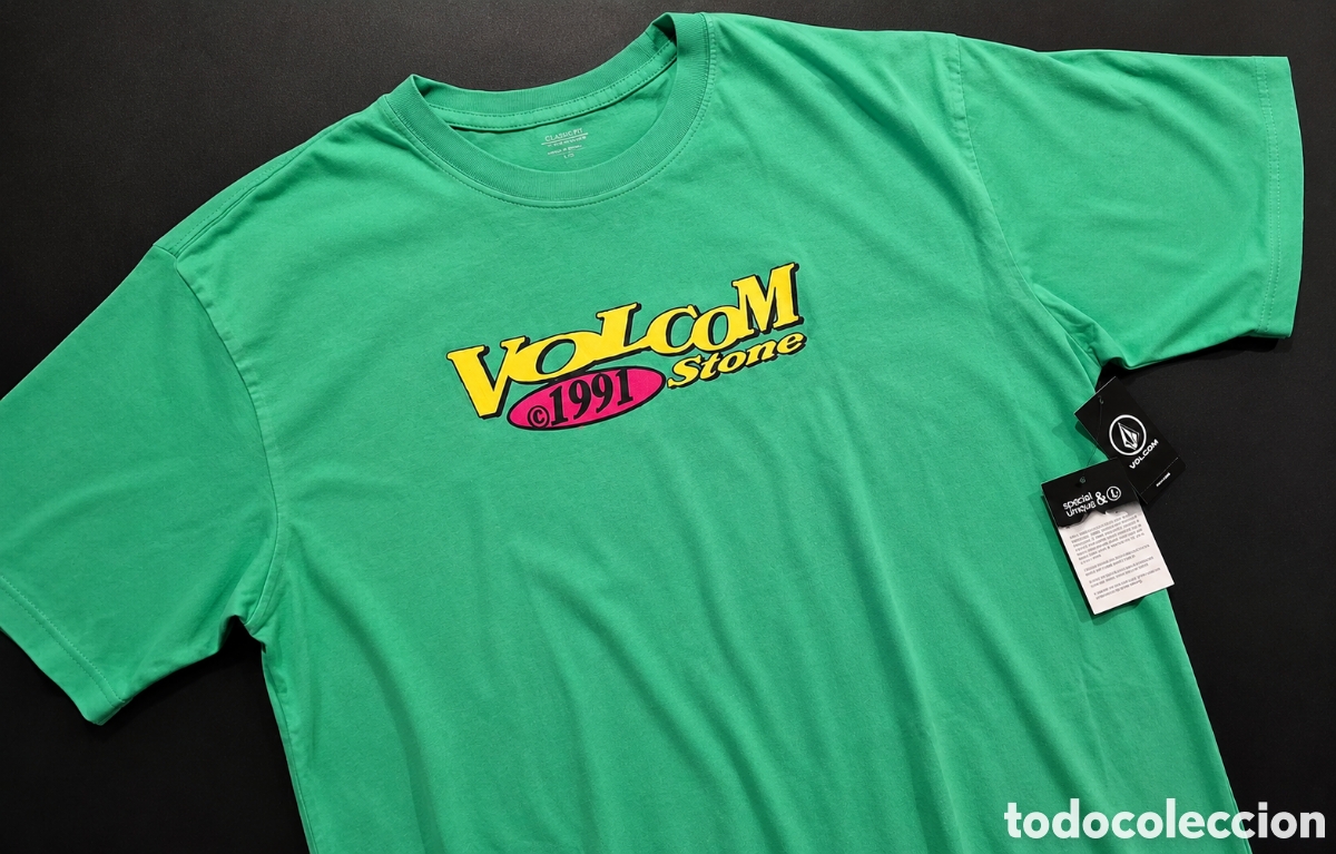 Nuevo: Volcom 1991 Logo Limited Edition Mint Green talla L nueva con etiquetas