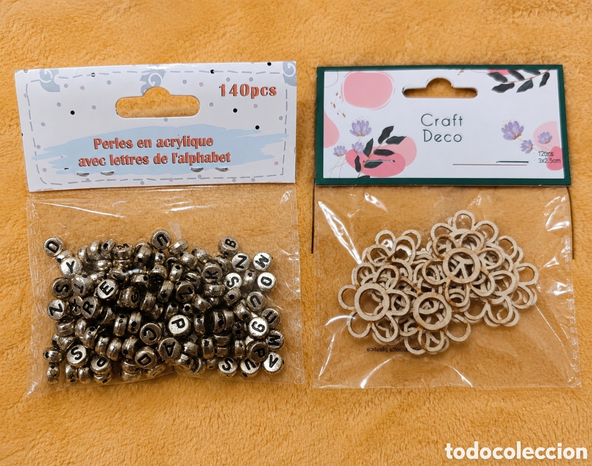 Nuevo: Lote abalorios acr&iacute;licos y de madera Craft