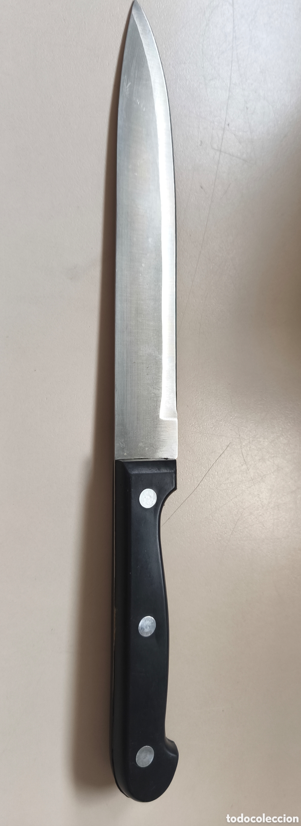 Nuevo: Cuchillo Solingmeyer fabricado en Alemania con mango negro remachado - Foto 3