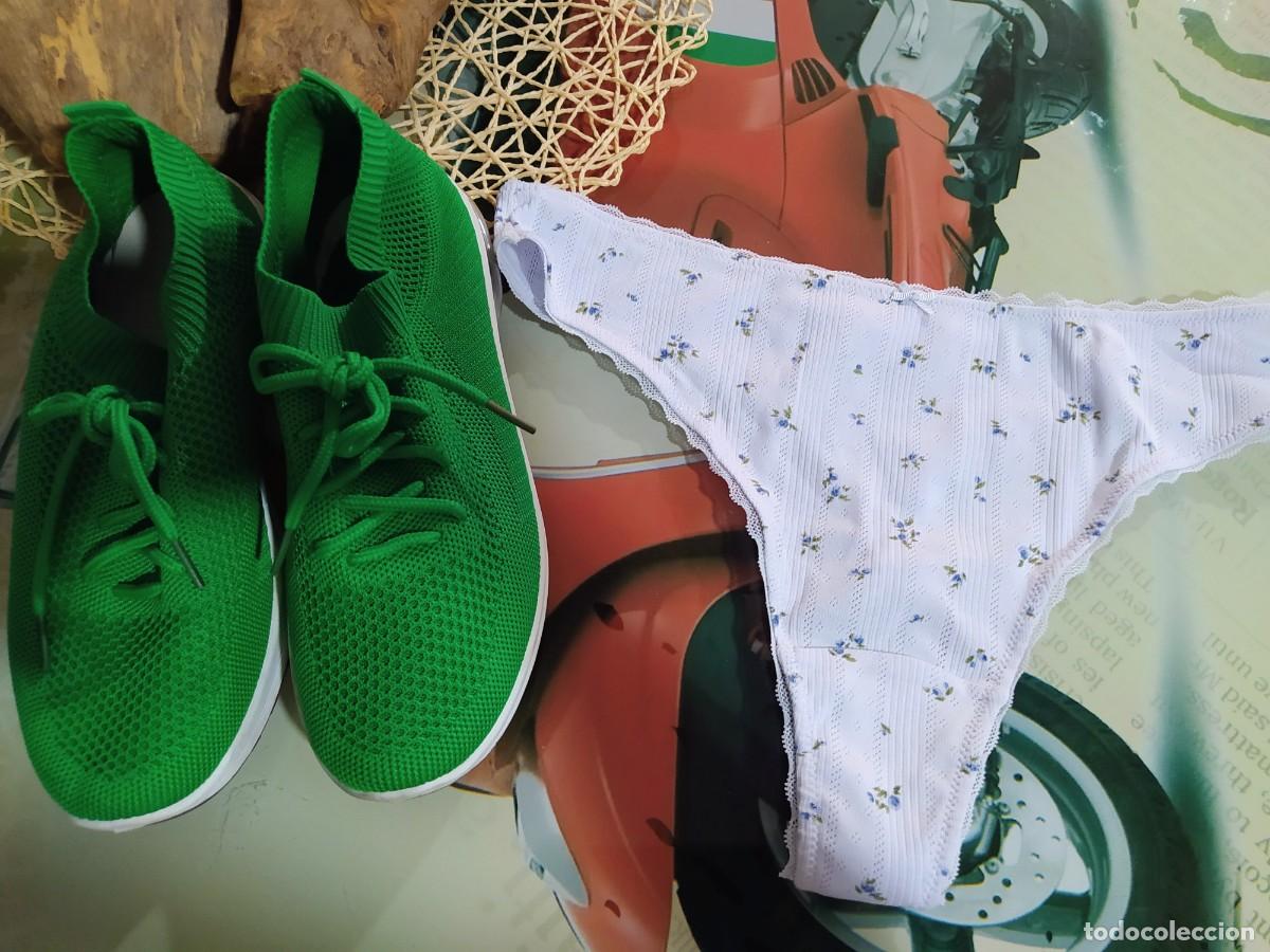 Nuevo: Zapatos verdes running+regalo de un tanguita a ESTRENAR de punto