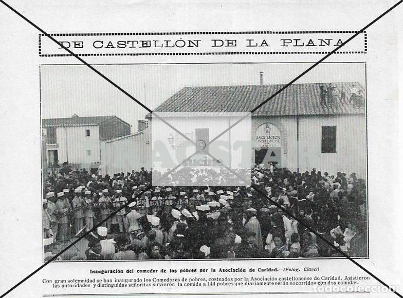 Nuevo: CASTELL&Oacute;N EN EL RECUERDO, INAUGURACI&Oacute;N COMEDOR POBRES ASOCIACI&Oacute;N DE CARIADAD EN 1913 C-80