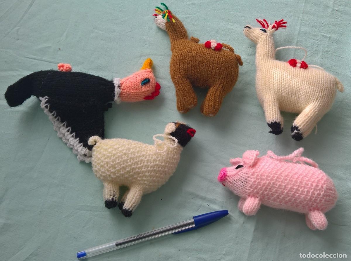 Neu: 5 animales Peru ,Andinos tejido en punto de lana, Condor ,LLama,Alpaca,Oveja,Cerdo,nuevos a estrenar