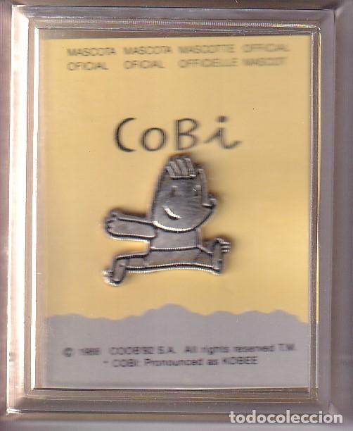 Nuevo: PIN PLATEADADO DE COBI CORRIENDO - OLIMPIADAS DE BARCELONA 92 EN SU ESTUCHE ORIGINAL (NUEVO)