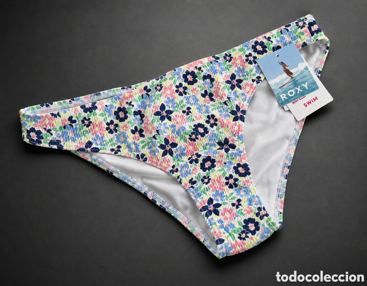 Nuevo: Roxy surf braguita bikini floral texturizada talla M nueva con etiquetas