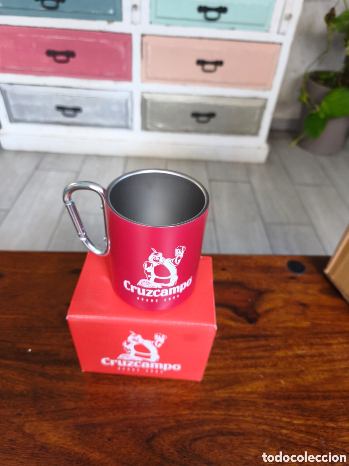 Nuevo: Vaso de aluminio Cruzcampo con mosquet&oacute;n - Foto 2