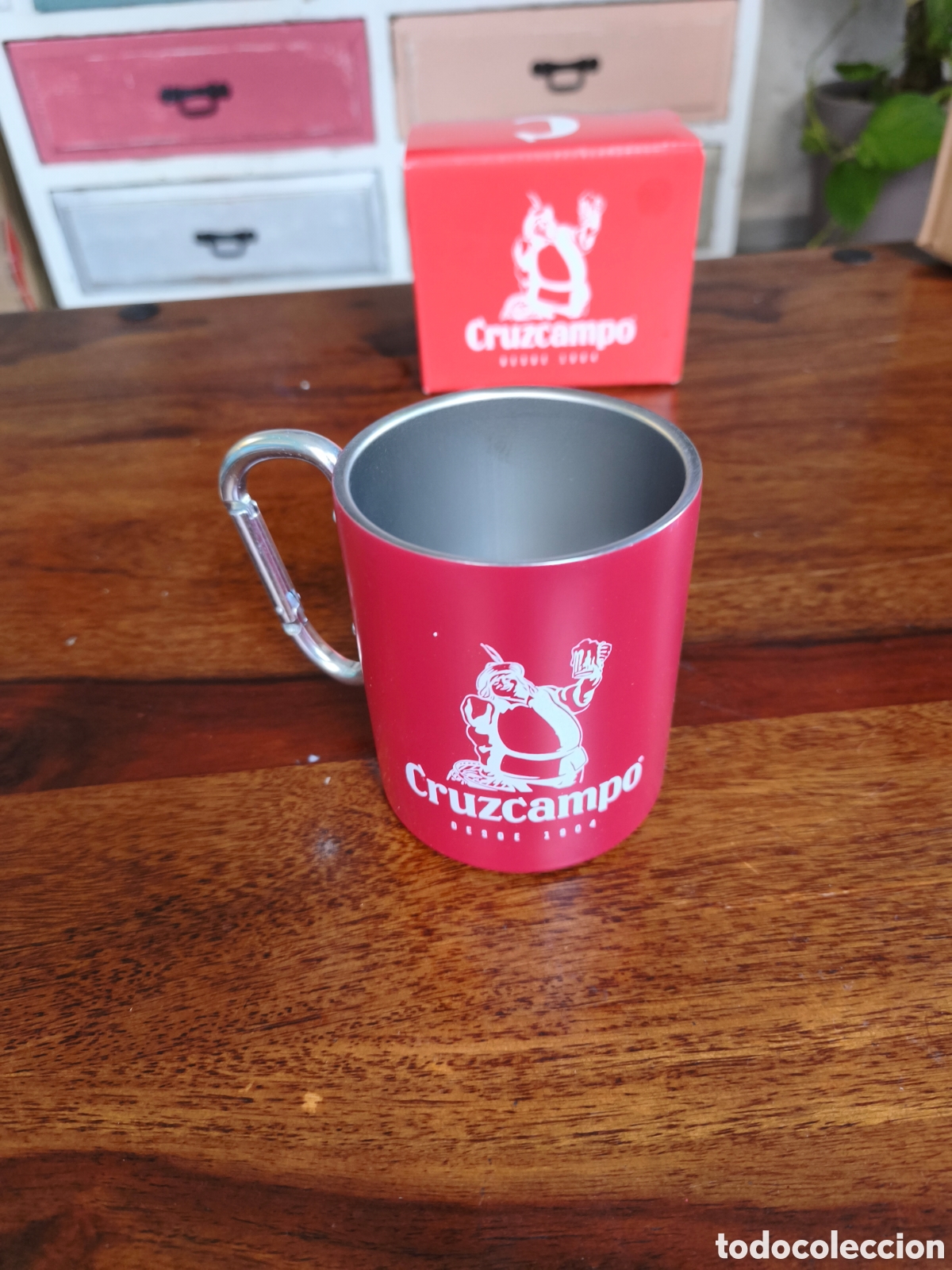Nuevo: Vaso de aluminio Cruzcampo con mosquet&oacute;n - Foto 4