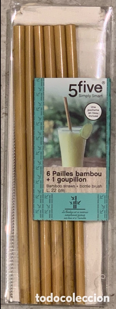 Nuevo: Pajillas de bamb&uacute;. Con escobillon de limpieza. Y bolsa de tejido.